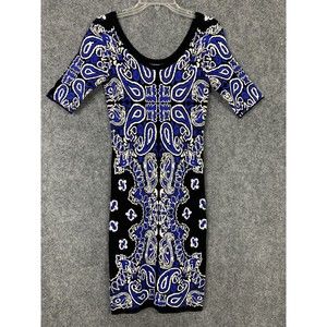 Felicity & Coco NWT Stretchy Knit Sheath Dress Colorful Pattern Small MIDI